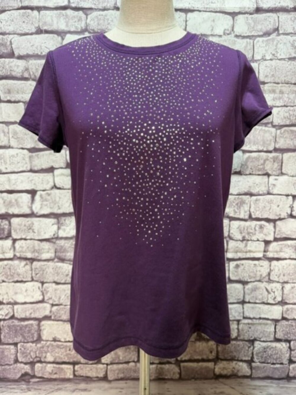 Chico's Additions Purple Short Sleeve Tee Size L